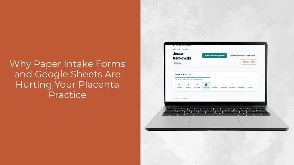 laptop opened up to birthflow placenta software